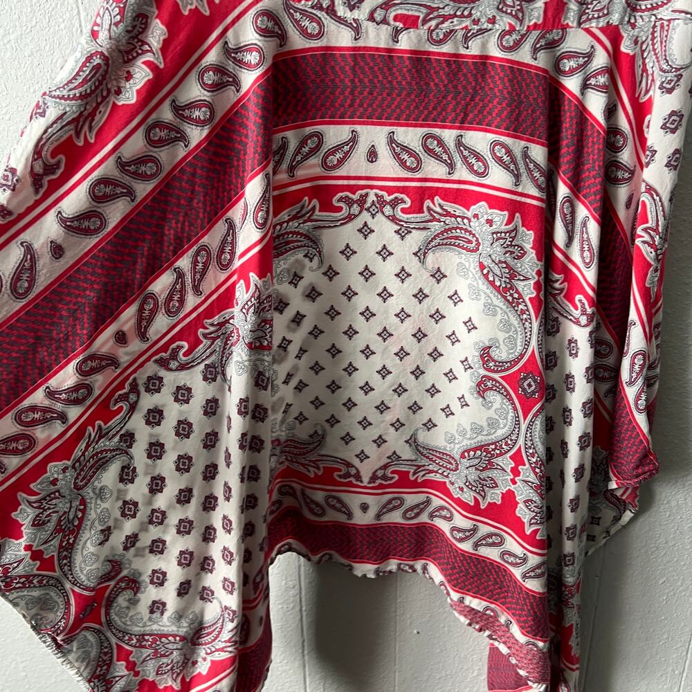 Umgee Womens Tank Dress Large Handkerchief Hem Paisley Floral Cottagecore Boho - Picture 6 of 14